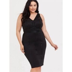 Torrid Scuba Bodycon Dress Knee Bandage Little Black Dress Wedding Party size 1